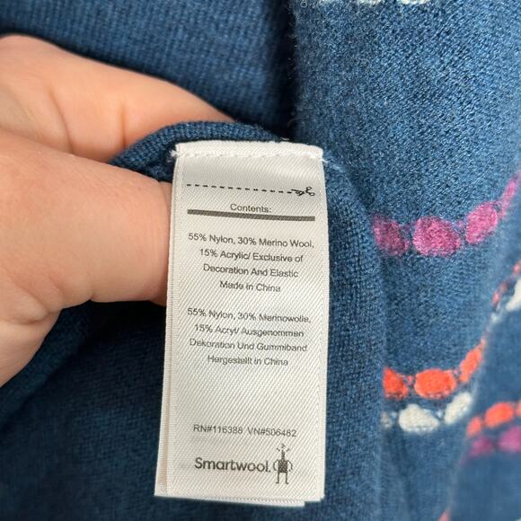 SMARTWOOL Shadow Pine Crewneck Merino Wool Sweater Peacock Blue Sz S {BB35} - Picture 5 of 6